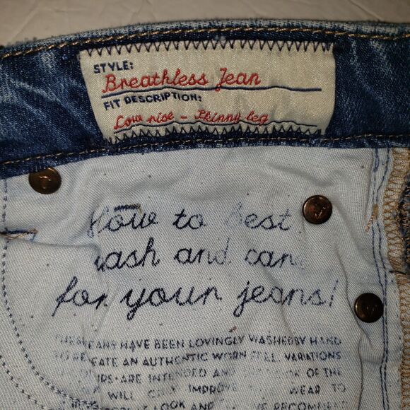 AMERICAN EAGLE Mill Jeans Breathless HoneyBoy Stretch Straight Leg Jeans Size 27 - Picture 6 of 7